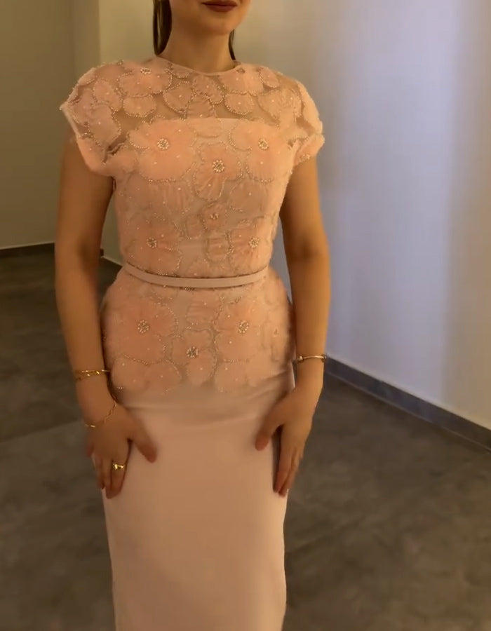 Pink Slim Two-Piece Dress