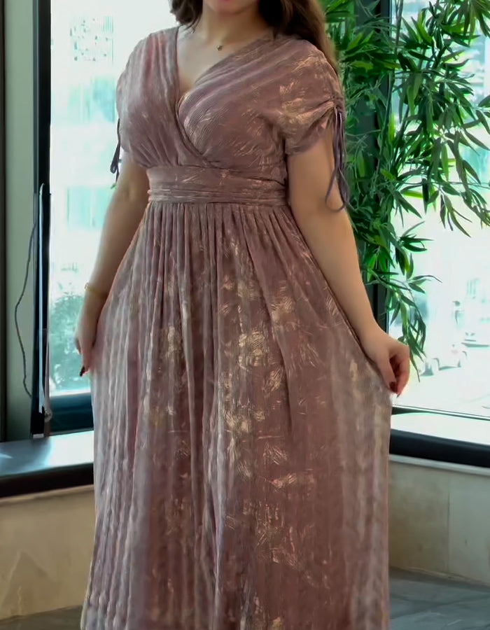 Purple Pleated Dress
