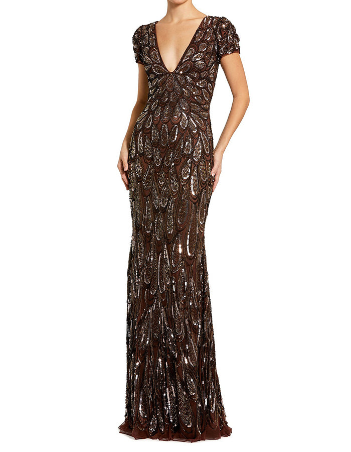 Sequin V-Neck Dress