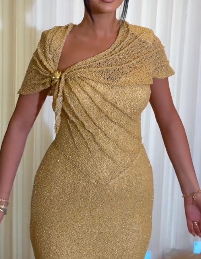 Yellow Unique Party Dress
