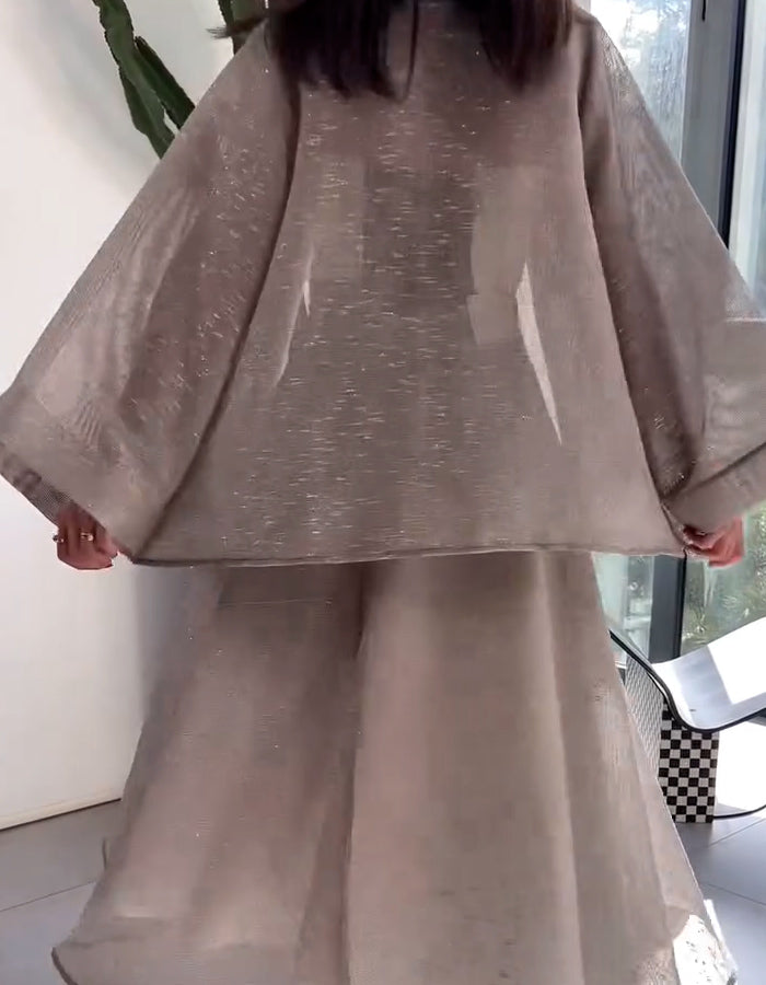Beige Loose Two-Piece Dress