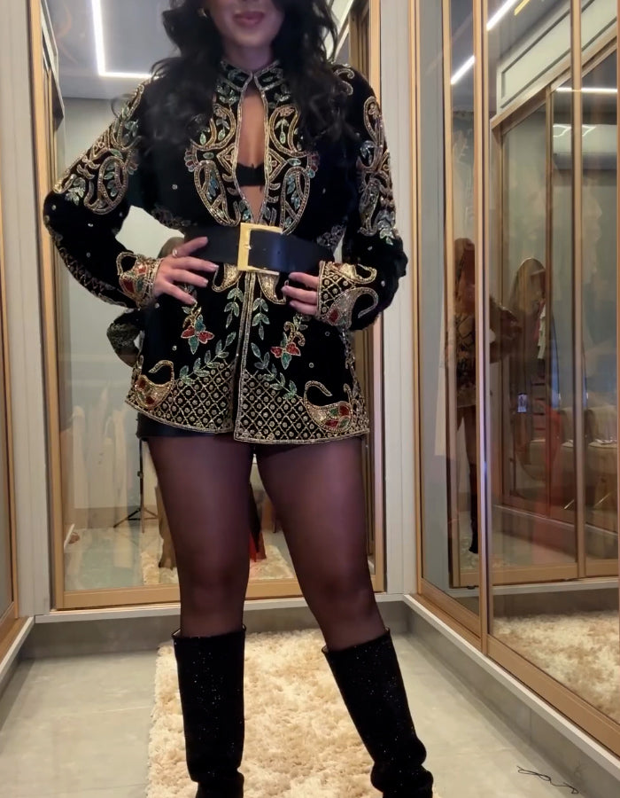 Black-Gold Casual Jacket