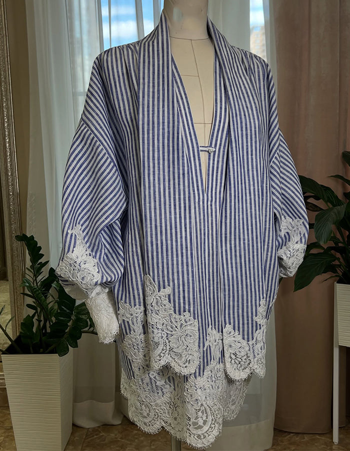 Striped Lace Loose Dress