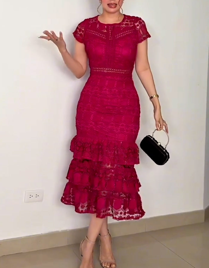 Red Multi-Layer Tulle Dress