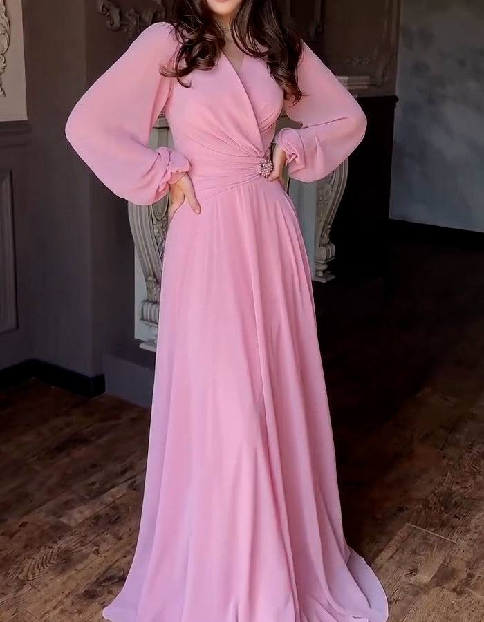 Solid-Color Crystal Dress