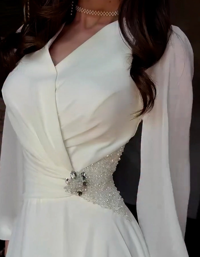 Solid-Color Crystal Dress