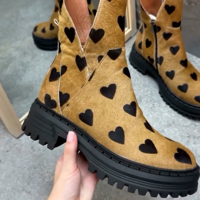 Heart-Print Boots