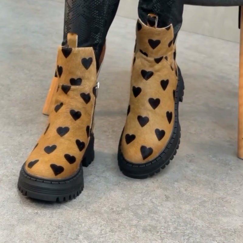 Heart-Print Boots