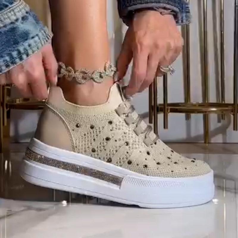 Elastic Rhinestone Shoes