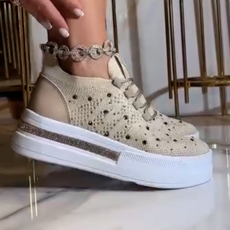 Elastic Rhinestone Shoes