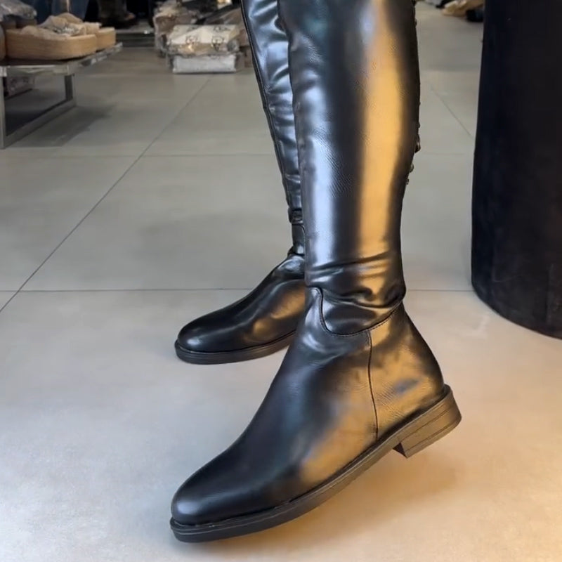 Lace-Up Long Boots