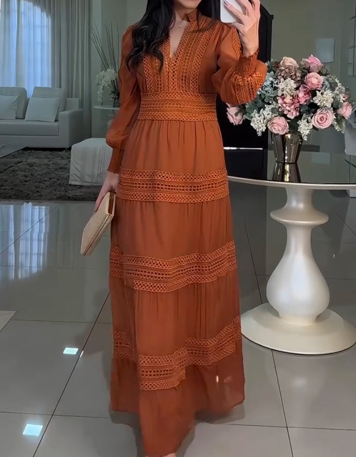 Orange Long-Sleeves Dress