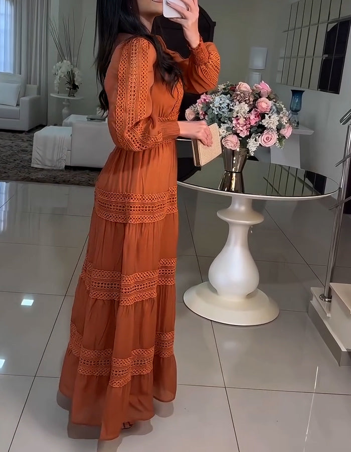 Orange Long-Sleeves Dress