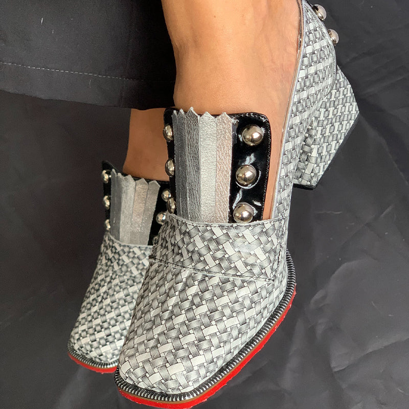 Silver Thick-Sole Shoes