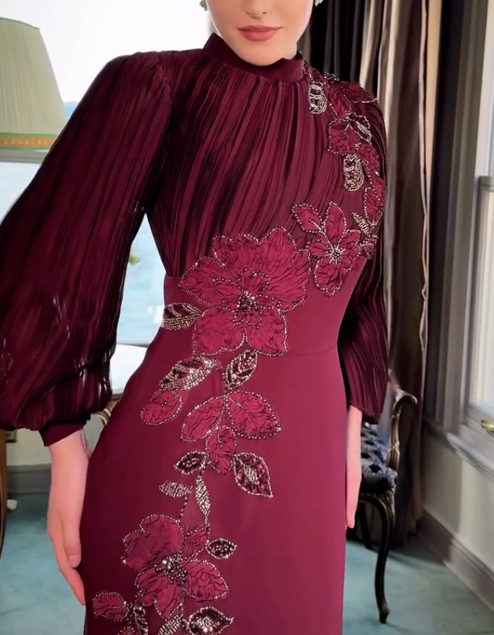 Red Embroidered Dress