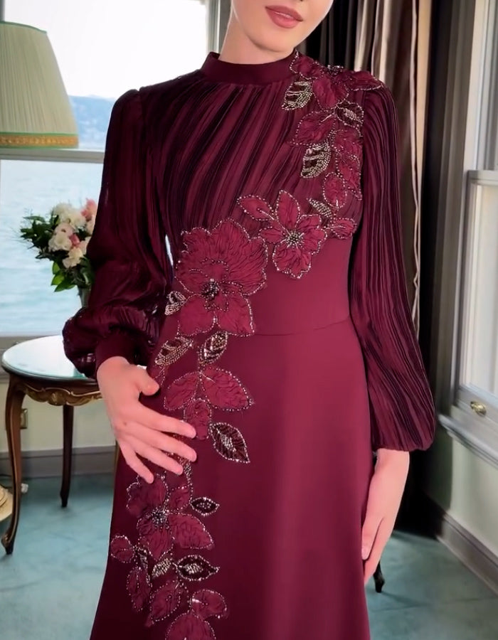 Red Embroidered Dress