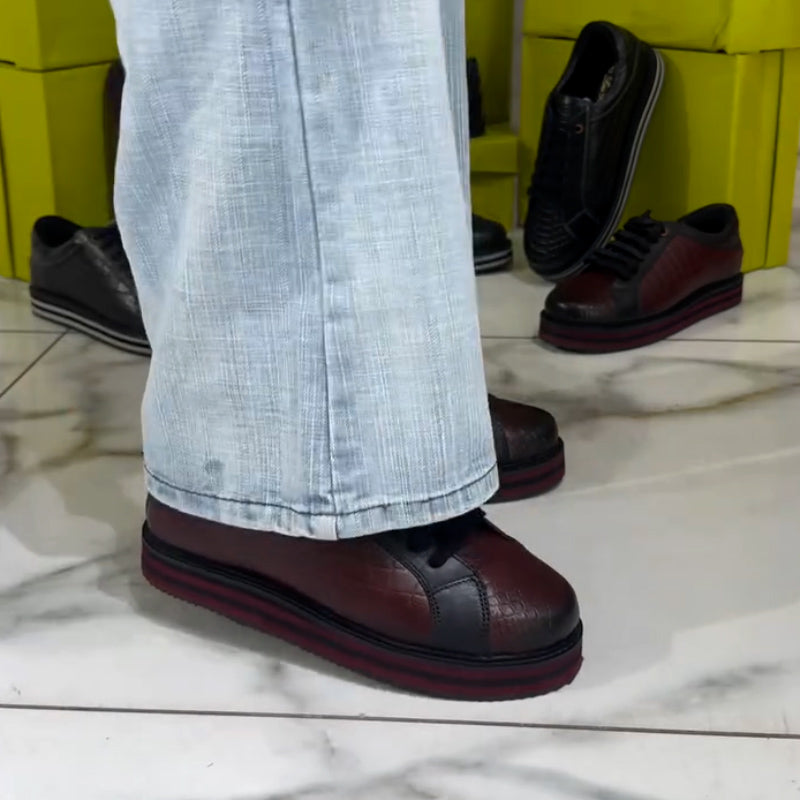 Burgundy Flat Shoes
