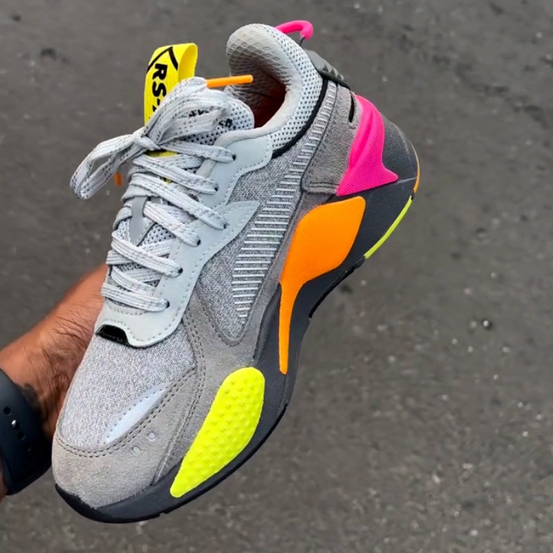 Gray Unique-Sole Sneakers