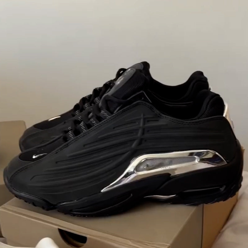 White-Black Thick-Sole Sneakers