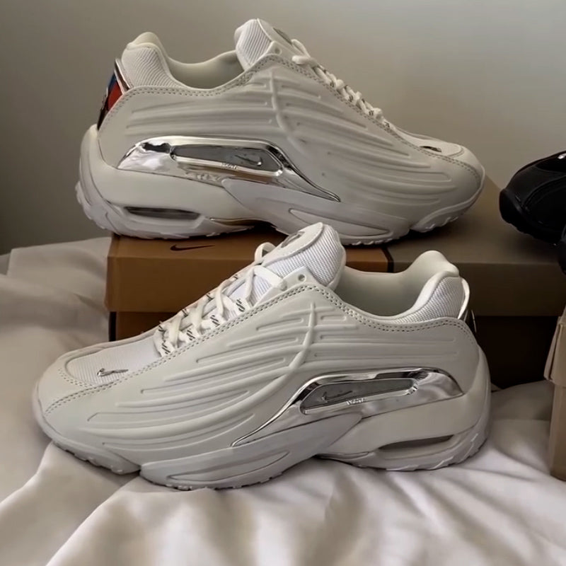 White-Black Thick-Sole Sneakers