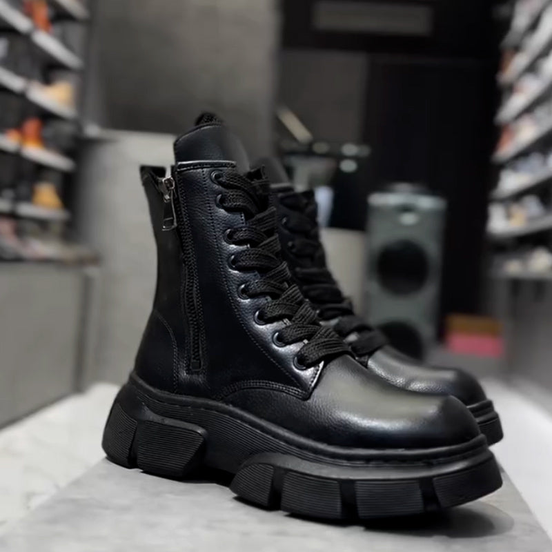 Vintage Leather Zipper Boots