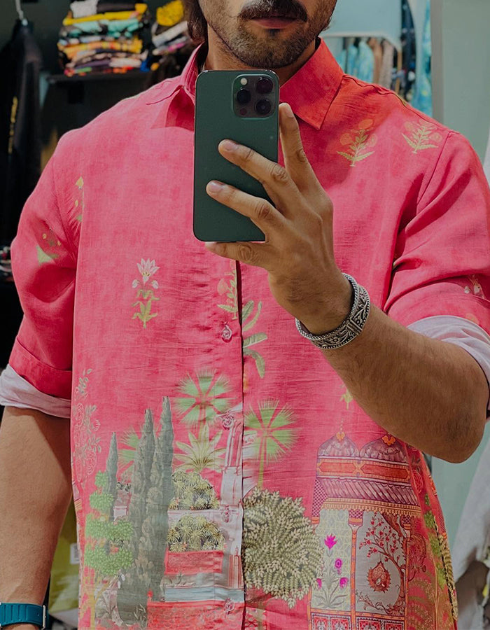 Pink Printing Shirt