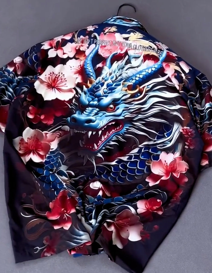 Dragon Pattern Short Shirt
