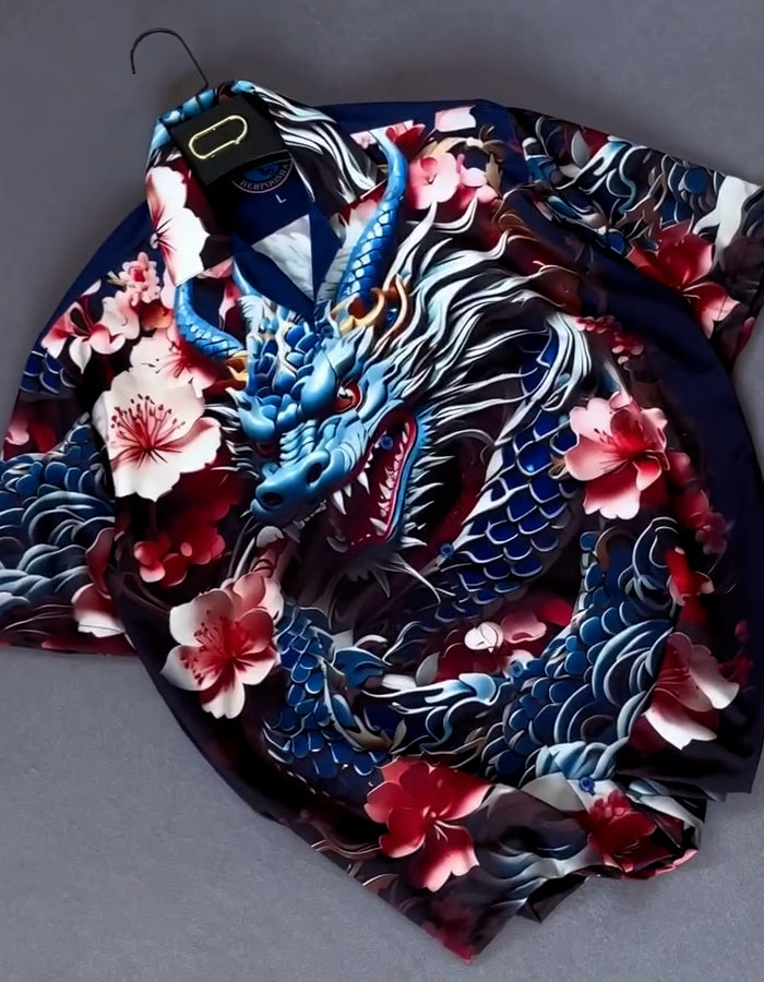 Dragon Pattern Short Shirt