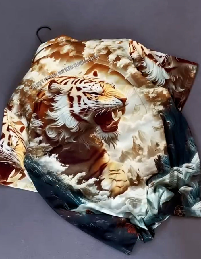 Tiger Pattern Short-Sleeve Shirt