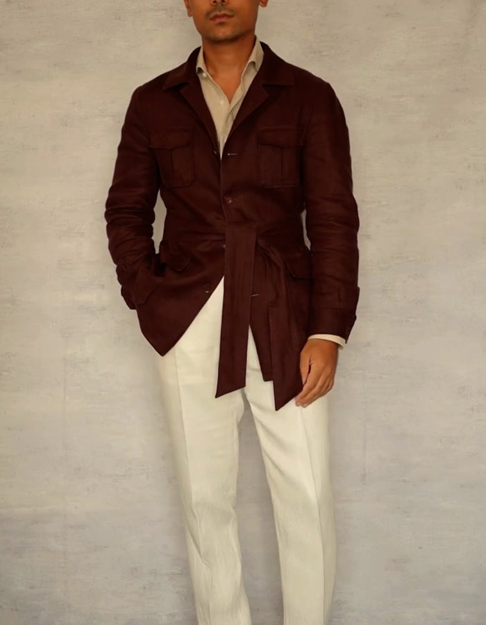 Brown With Belt Jacket