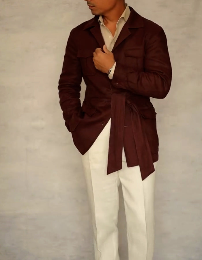 Brown With Belt Jacket