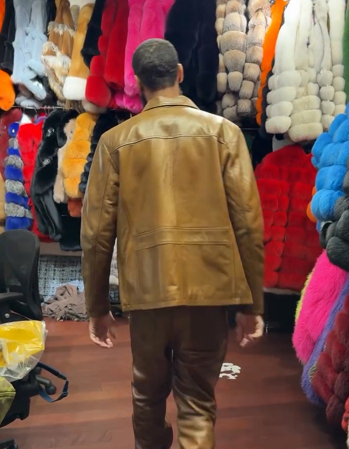 Khaki Leather Jacket
