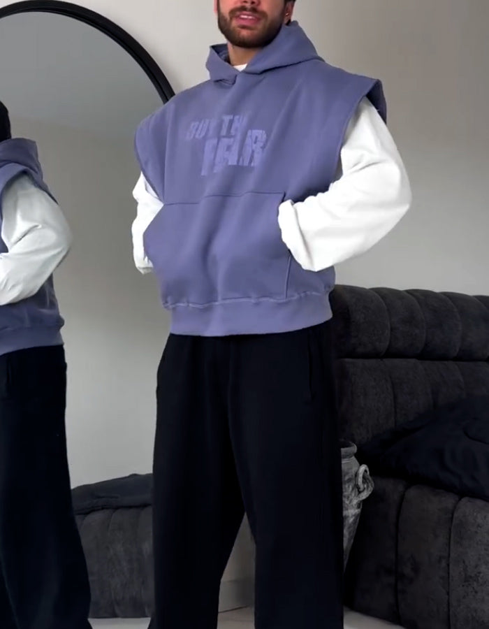 Sleeveless Hooded Top