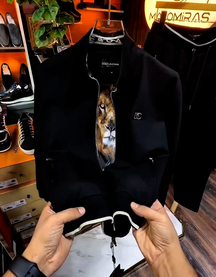 Lion-Print Lining Jacket