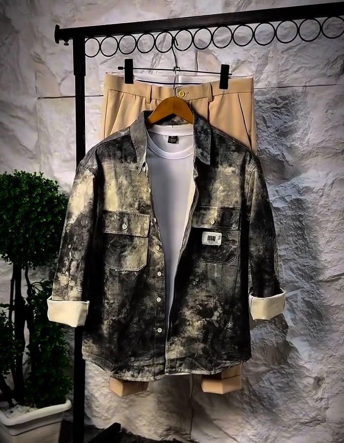 Color Mixing Long-Sleeves Shirt