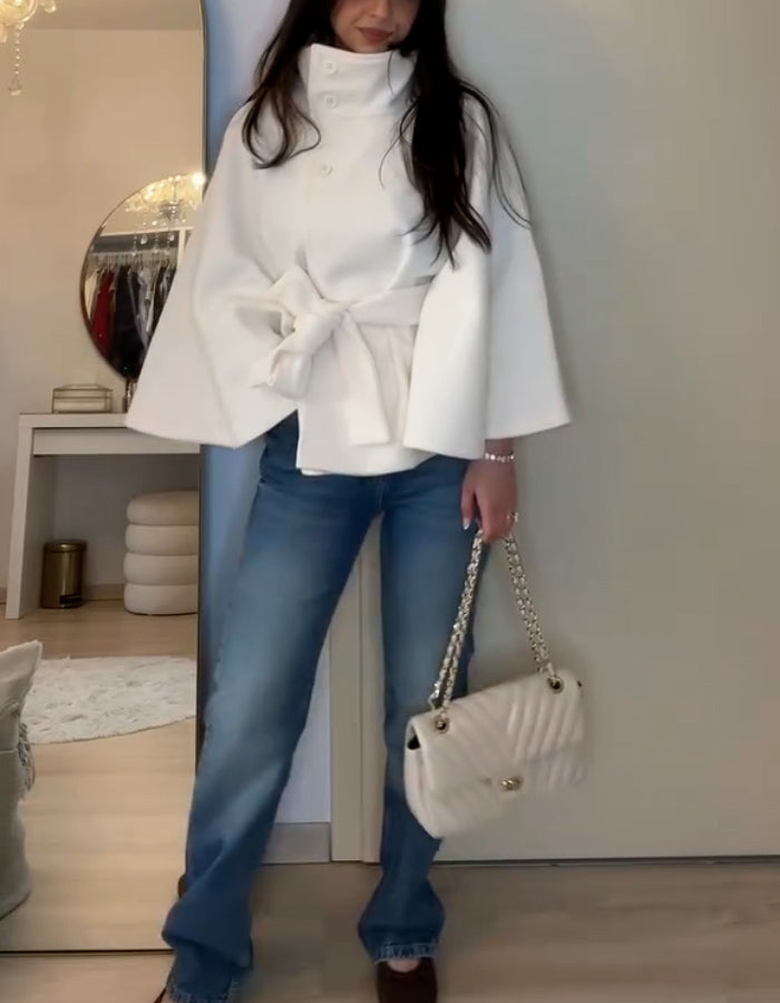 White Turtleneck Top