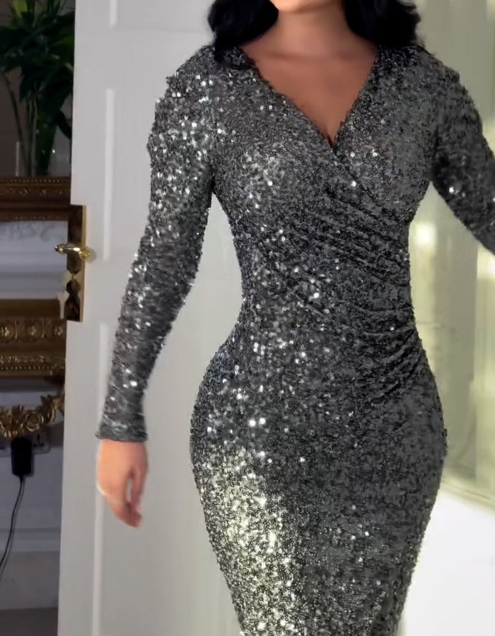 Chic Shiny Slim Dress
