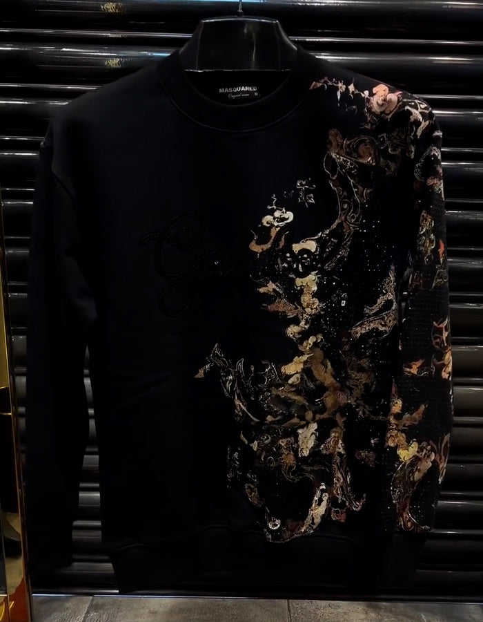 Cat-Print Long-Sleeve Top