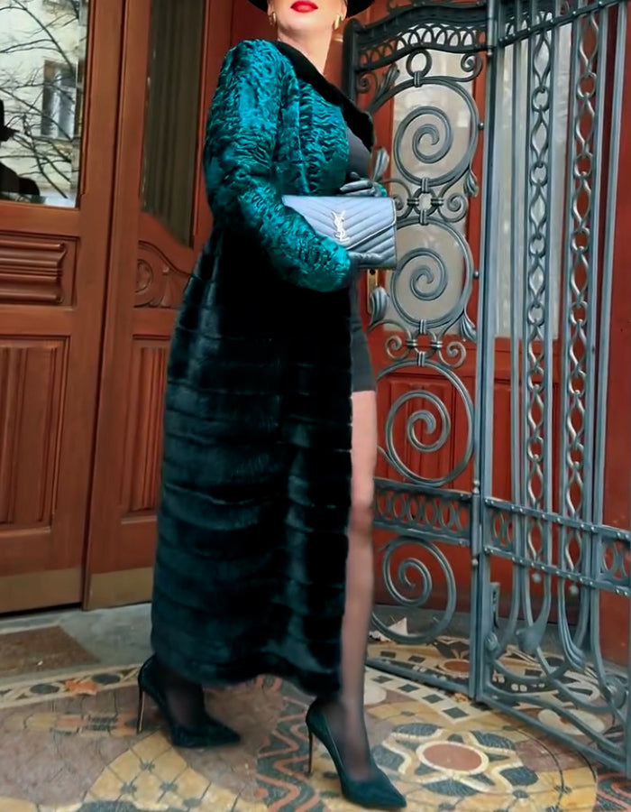 Green Gradient Long Coat