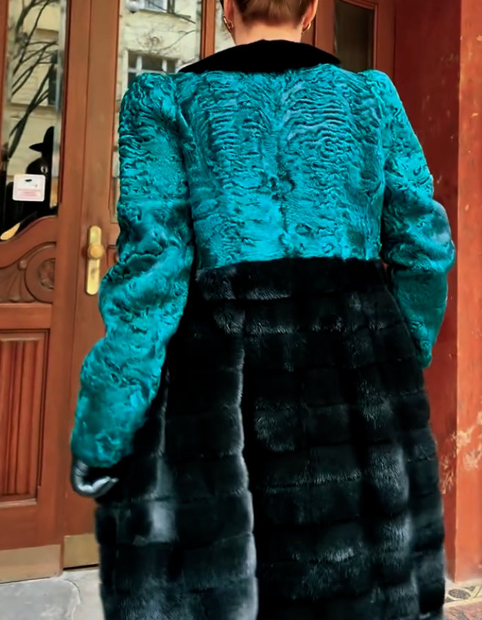 Green Gradient Long Coat