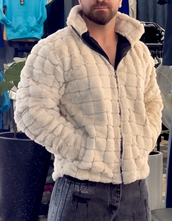 Fur Stand Collar Coat
