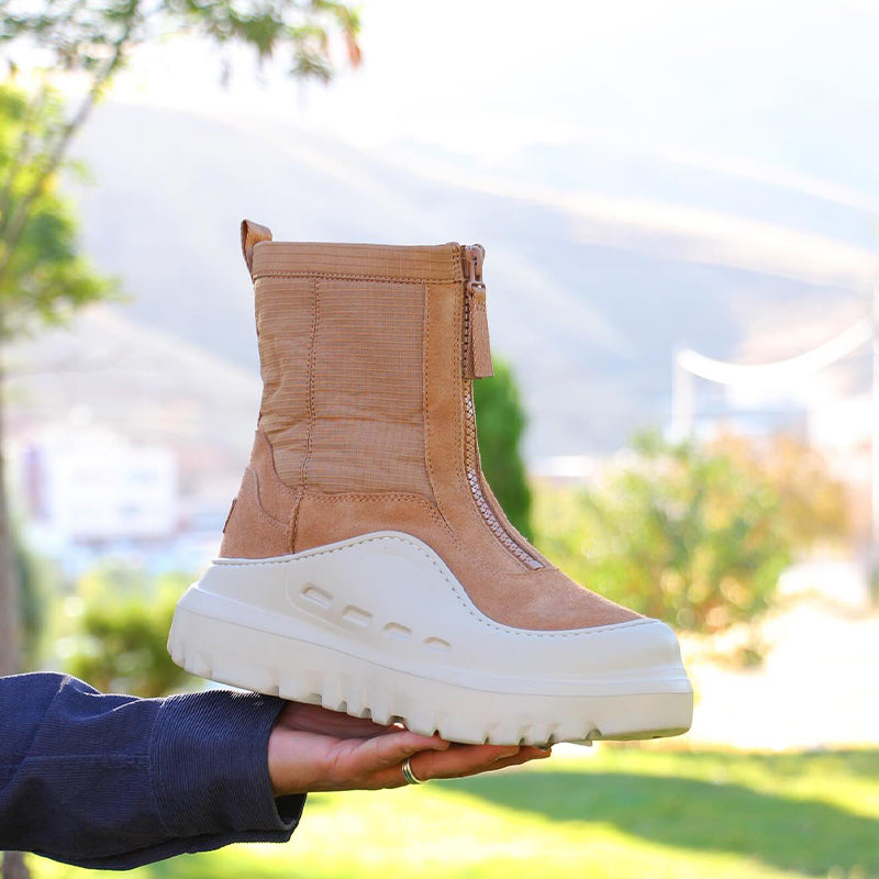 Khaki Thick-Sole Boots