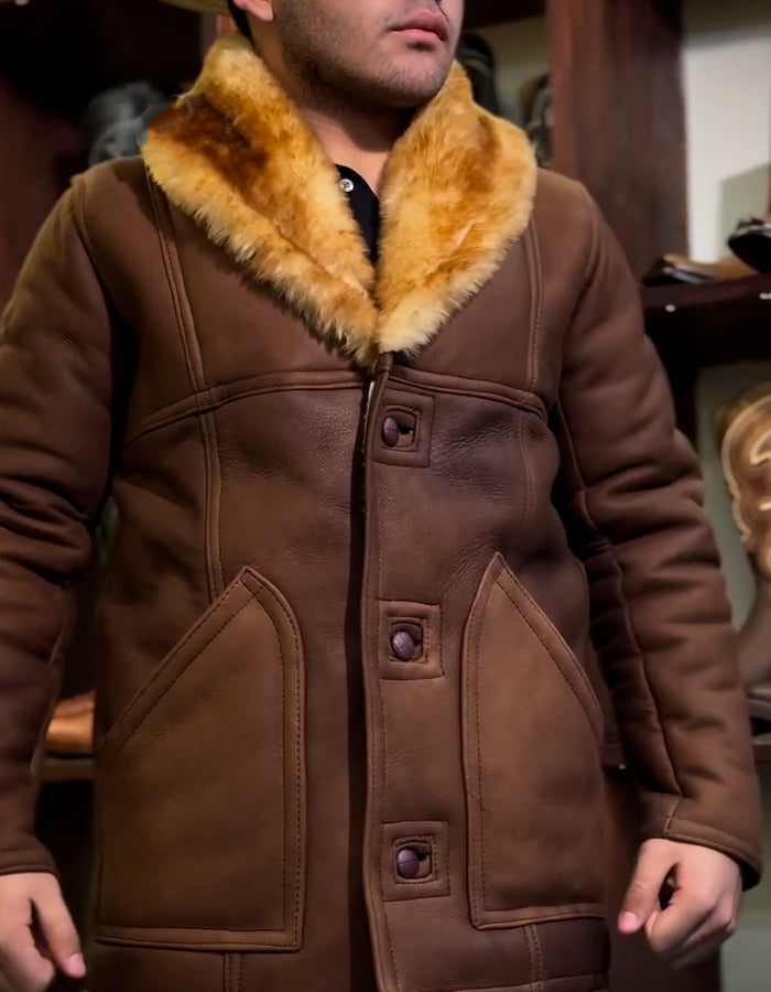 Brown Warm Button Coat