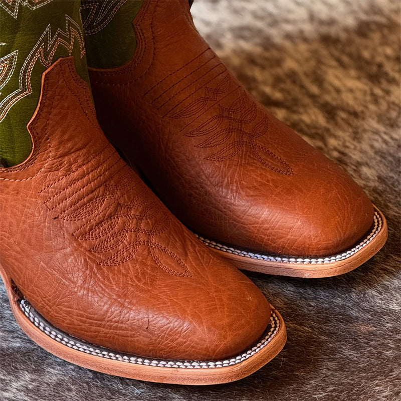 Embroidered Mid-Calf Boots