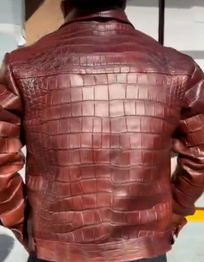 Fine Leather Slim Short Jacket