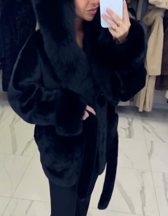 Soft Hooded Belted Coat