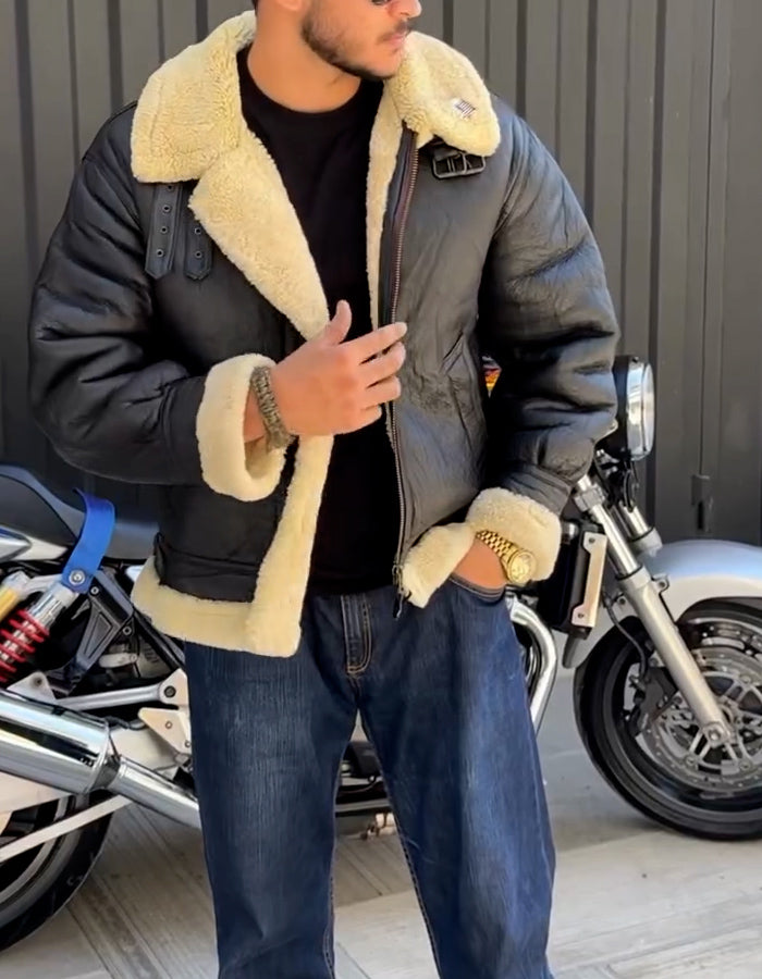 Black Shearling Short Jacket