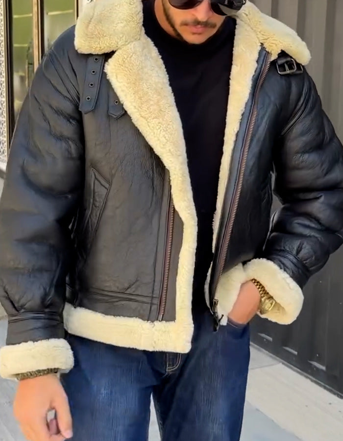 Black Shearling Short Jacket