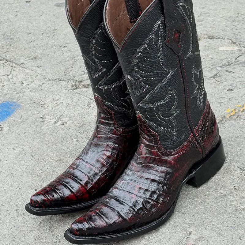 Burgundy Leather Casual Boots