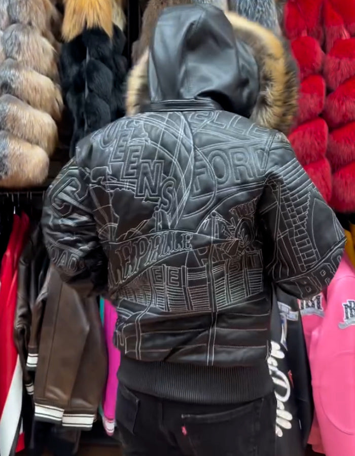 Embroidered With Hood Loose Jacket